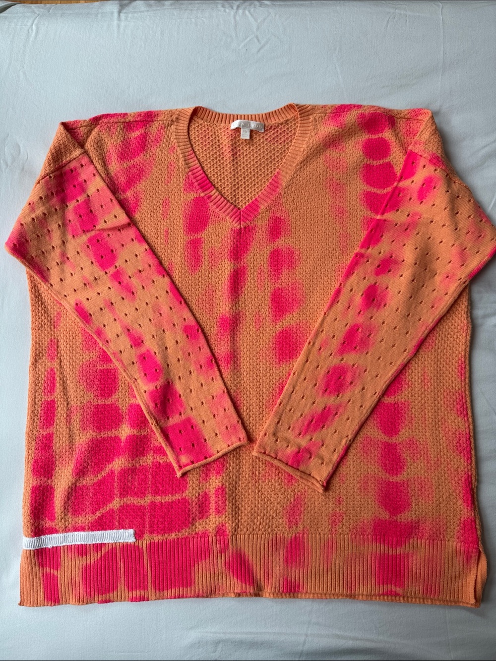 Lisa Todd Orange and Pink Knit Sweater